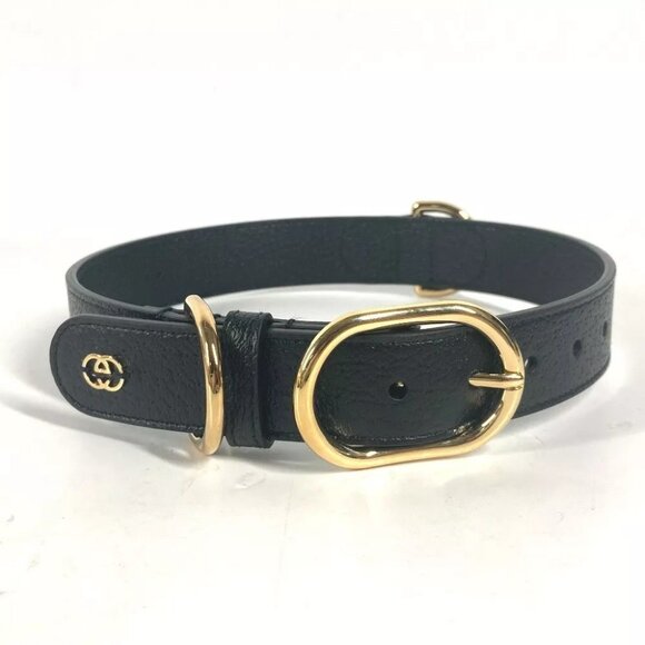 Gucci Accessories - GUCCI 695256 GG Large/Extra Large Pet Dog Collar Black/GoldHardware Unused